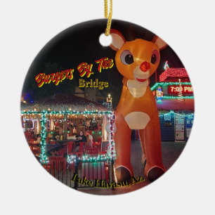 Rudolph at the London Bridge Ceramic Ornament
