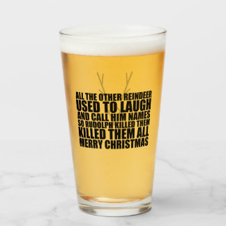 Rudolph Beer Glass | Bah Humbug Beer Glass