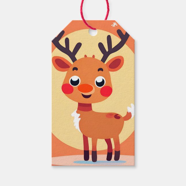 Rudolph Christmas Holiday Gift Tag (Front)