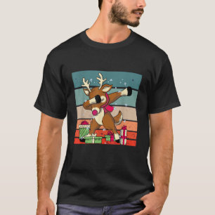 Rudolph dabbing reindeer Christmas holiday festive T-Shirt