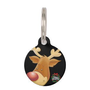 Rudolph delights pet tag