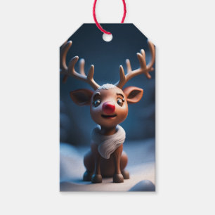 Rudolph Figure Christmas Holiday Gift Tag