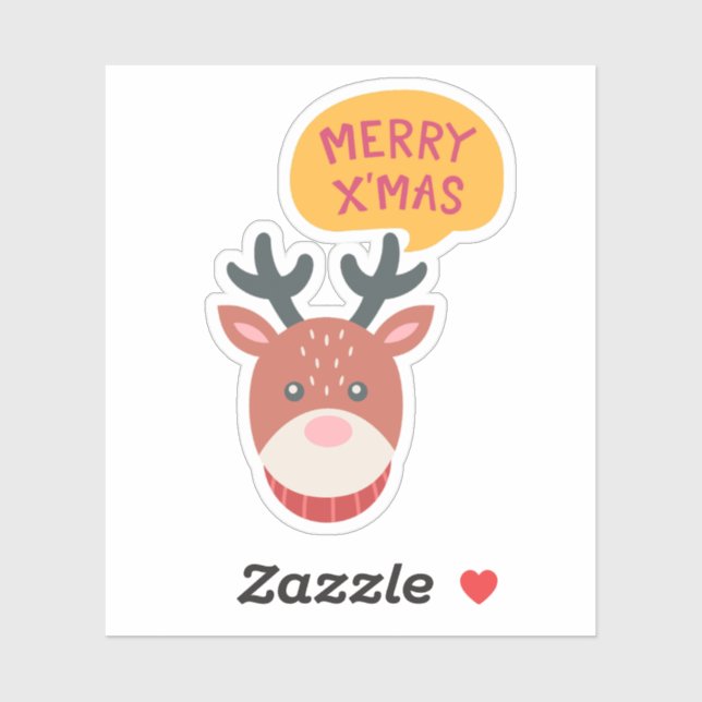 Rudolph Merry Xmas Christmas sticker  (Sheet)