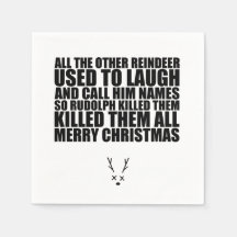 Rudolph Napkins | Snarky Christmas Napkins