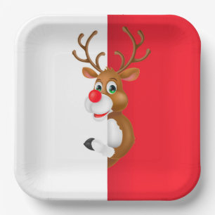 Rudolph  paper plate