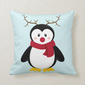 Rudolph Penguin Throw Pillow