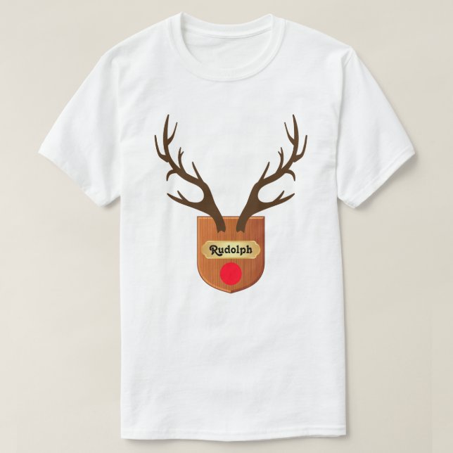 Rudolph Plaque T-Shirt (Design Front)