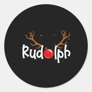 Rudolph Red Nose Reindeer Christmas Fun 1  Classic Round Sticker