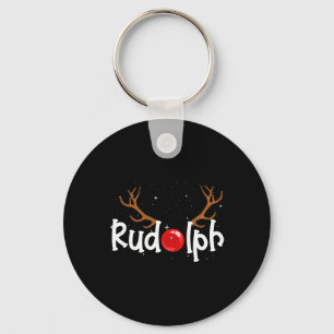 Rudolph Red Nose Reindeer Christmas Fun 1  Key Ring