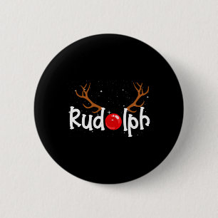 Rudolph Red Nose Reindeer Christmas Fun 6 Cm Round Badge