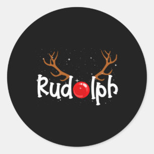 Rudolph Red Nose Reindeer Christmas Fun Classic Round Sticker