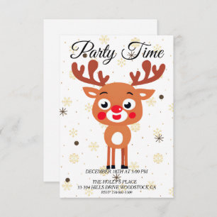 Rudolph Red Nose Reindeer Invitation