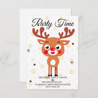 Rudolph Red Nose Reindeer Invitation
