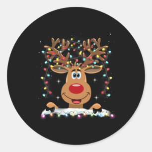 Rudolph Red Nose Reindeer Santa Christmas 1  Classic Round Sticker