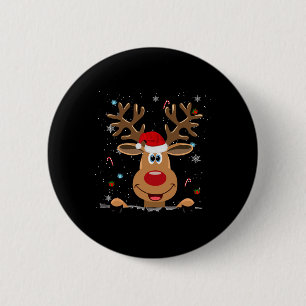 Rudolph Red Nose Reindeer Santa Christmas 6 Cm Round Badge