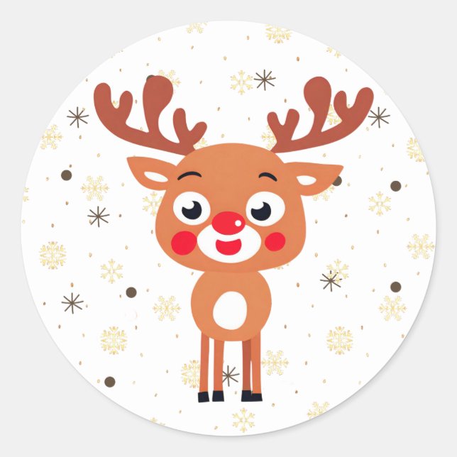 Rudolph Red Nose Reindeer Sticker (Front)