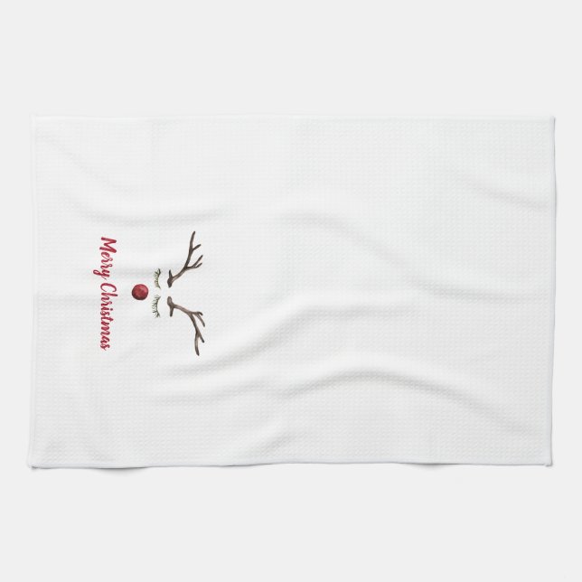 Rudolph Red Nose Reindeer  Tea Towel (Horizontal)