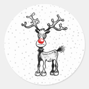Rudolph Reindeer Classic Round Sticker