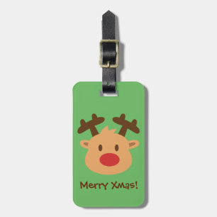 Rudolph Reindeer Kids Luggage Tag