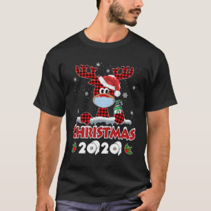 Rudolph Reindeer Mask Matching Family Christmas 20 T-Shirt