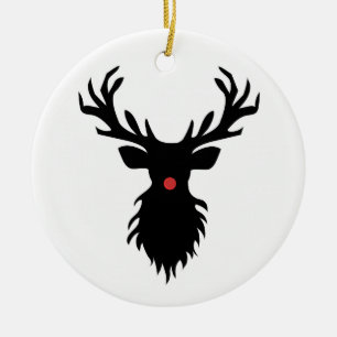 Rudolph Reindeer Silhouette Ceramic Ornament