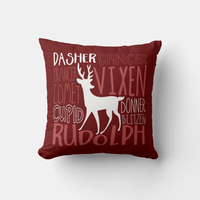 Rudolph Reindeer Silhouette Cushion (Front)
