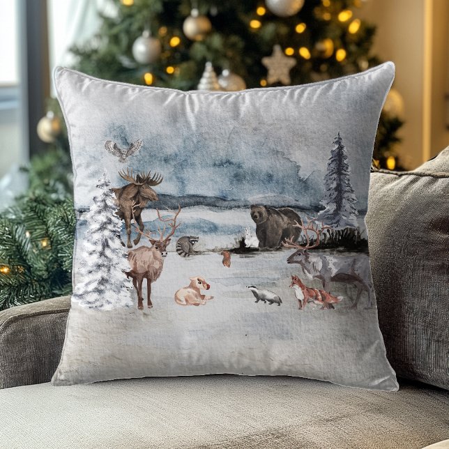 Rudolph Reindeer Woodland Animal Christmas Holiday Cushion (Creator Uploaded)