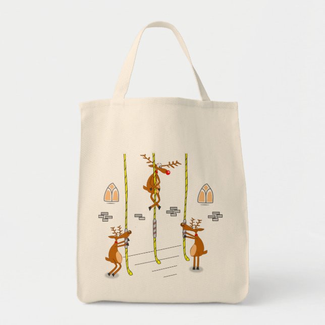 Rudolph ringing the bells tote bag (Front)