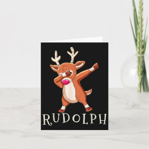 Rudolph Santas Reindeers Family Matching Outfit Ch Card