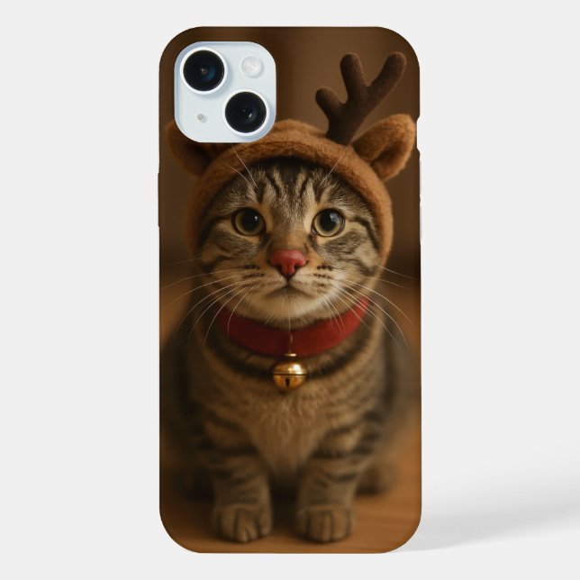 Rudolph the Cat iPhone 15 Plus Case (Back)