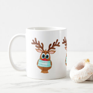 Rudolph the Face Masked Reindeer Coffee Mug