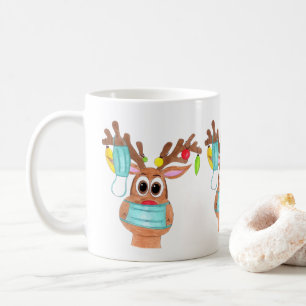 Rudolph the Face Masked Reindeer Coffee Mug