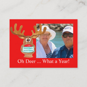 Rudolph the Face Masked Reindeer Photo Card