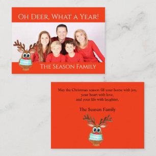 Rudolph the Face Masked Reindeer Photo Card