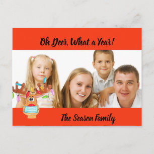 Rudolph the Face Masked Reindeer Photo Card