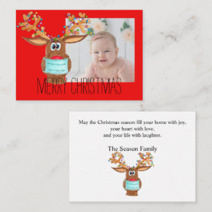 Rudolph the Face Masked Reindeer Photo Card
