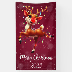 Rudolph The Red Nose Reindeer Christmas Banner