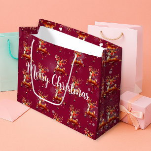 Rudolph The Red Nose Reindeer Christmas Large Gift Bag