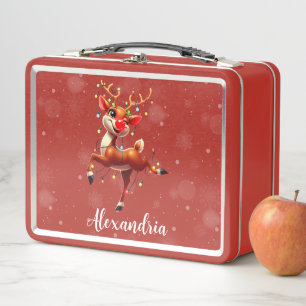Rudolph The Red Nose Reindeer Christmas Metal Lunch Box