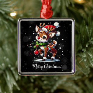 Rudolph The Red Nose Reindeer Christmas Metal Ornament