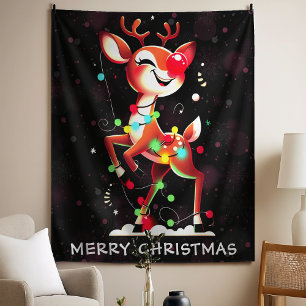Rudolph The Red Nose Reindeer Christmas Tapestry