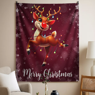 Rudolph The Red Nose Reindeer Christmas Tapestry
