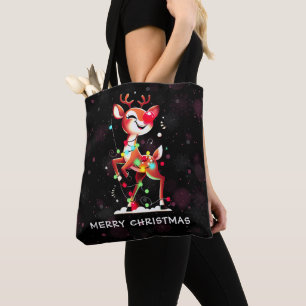 Rudolph The Red Nose Reindeer Christmas Tote Bag