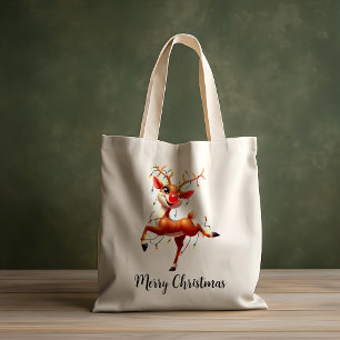 Rudolph The Red Nose Reindeer Christmas Tote Bag