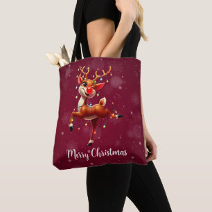 Rudolph The Red Nose Reindeer Christmas Tote Bag