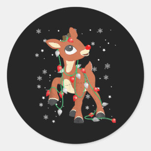 Rudolph The Red Nose Reindeer For Kids And Christm Classic Round Sticker