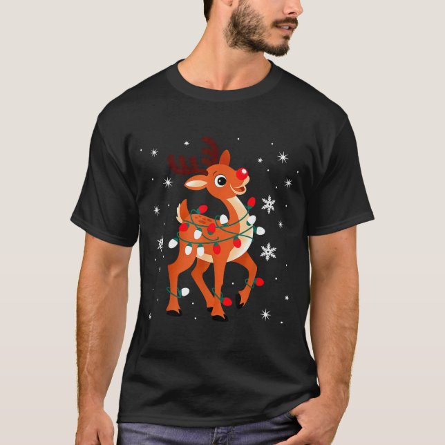Rudolph The Red Nose Reindeer For Kids And Christm T-Shirt (Front)