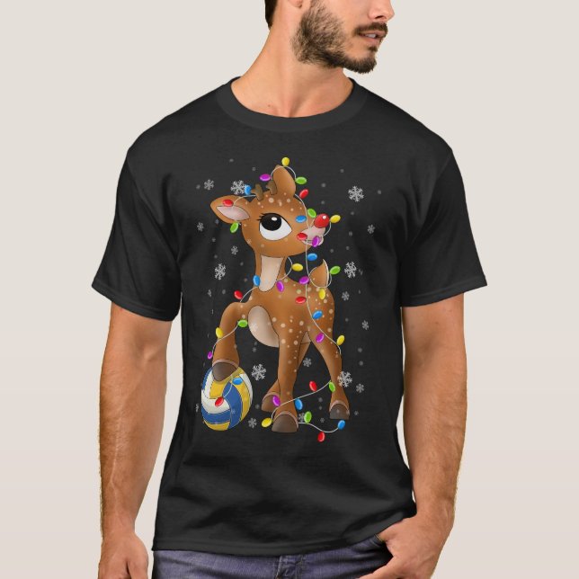 Rudolph The Red Nose Reindeer Volleyball Christmas T-Shirt (Front)