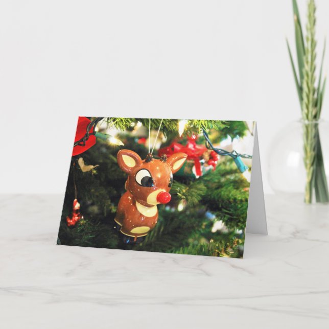 Rudolph the red nosed reindeer Christmas Greeting Card (Front)