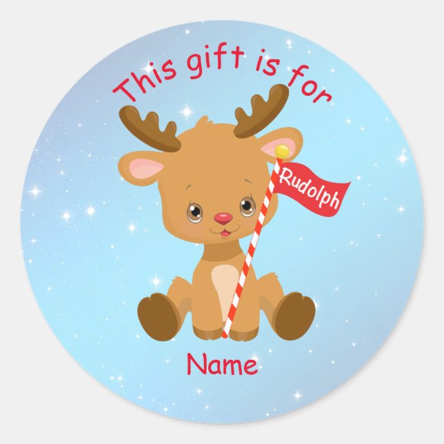Rudolph The Red Nosed Reindeer Classic Round Sticker (Front)